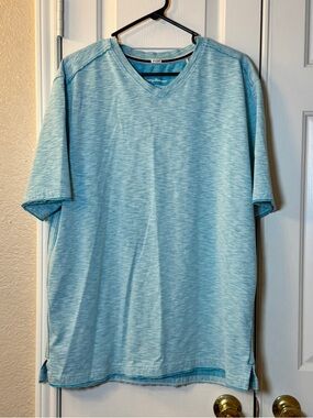 Tommy Bahama Blue Heathered Island Zone Performance Mens Size XL - V Neck